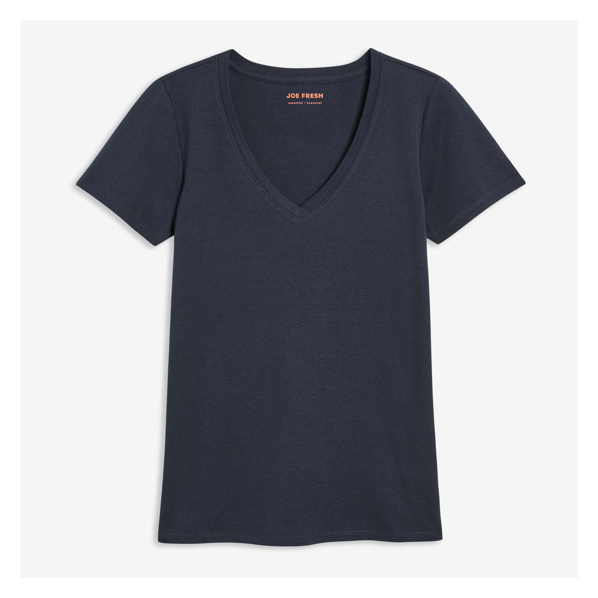 Organic Cotton V-Neck T-Shirt in JF Midnight Blue from Joe Fresh